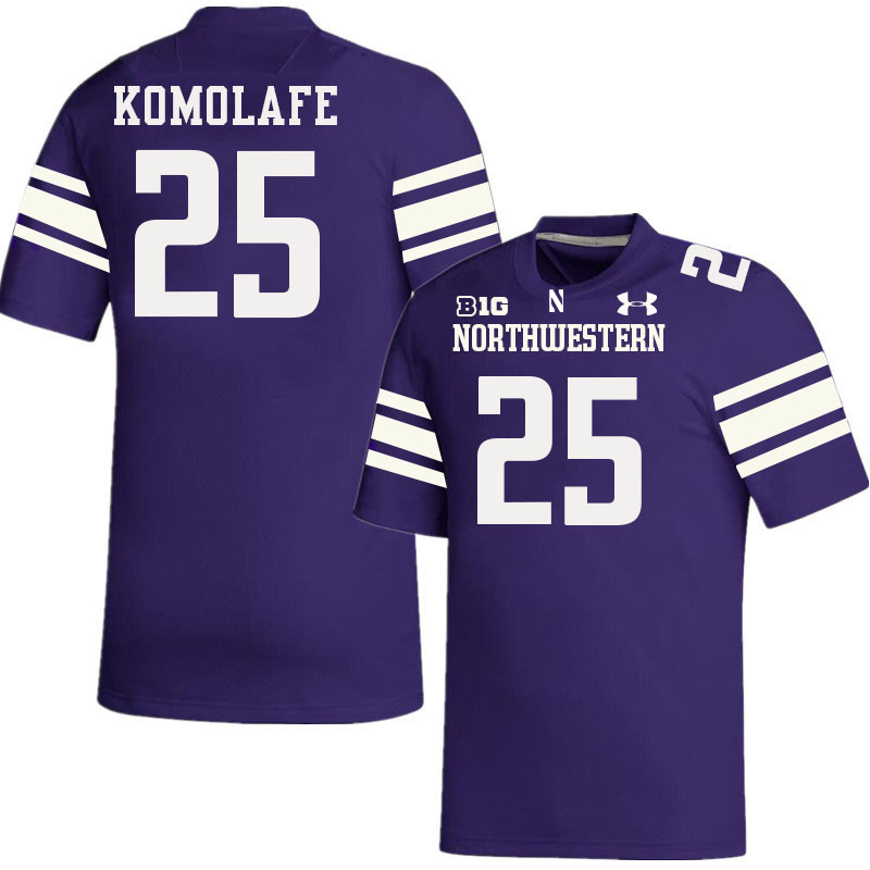 Northwestern Wildcats #25 Caleb Komolafe College Football Jerseys Stitched-Purple